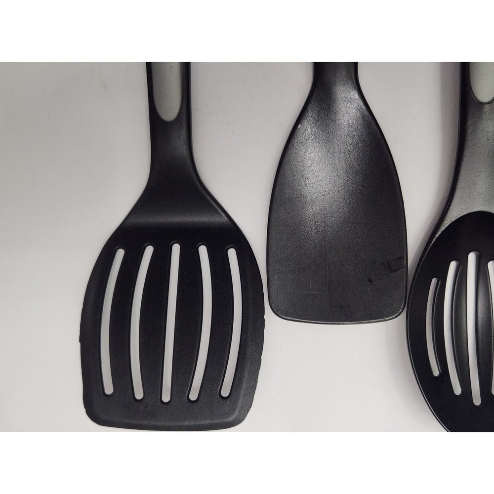 Calphalon Nylon Kitchen Utensil Set Spoon Spatula Black Gray Lot Of 5 - Picture 3 of 5
